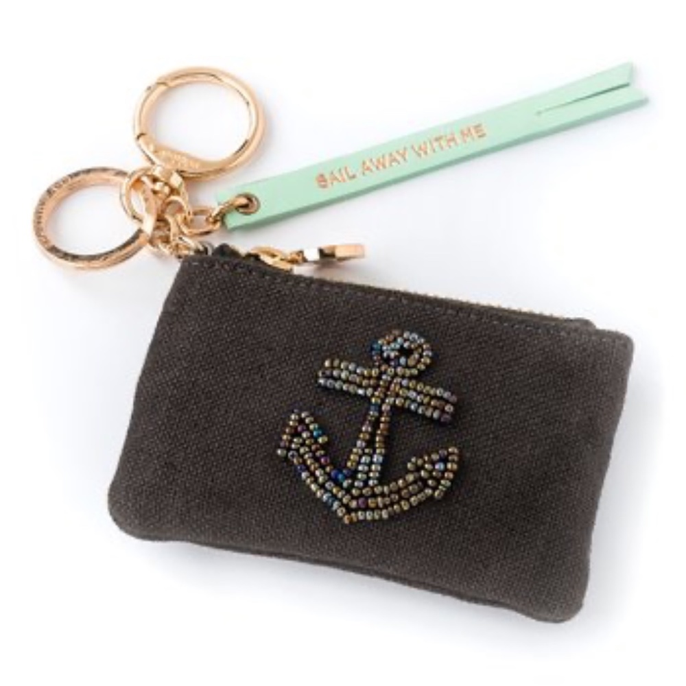 NWT - Spartina 449 | Anchor Beaded Keychain Coin Purse